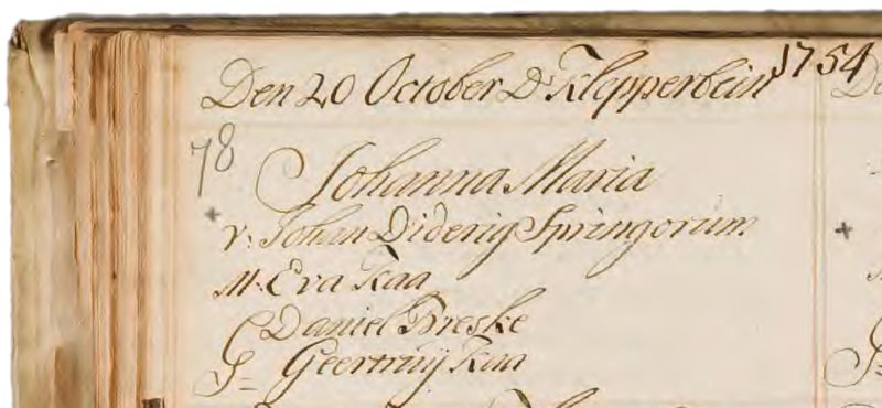 doopregistratie johanna maria springorum